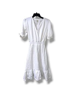 Joie Peasant V Neckline Cotton White Women's Dress